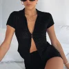 Shirts & Blouses | White Fox Boutique So Tempted Terry Top black