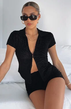 Shirts & Blouses | White Fox Boutique So Tempted Terry Top black