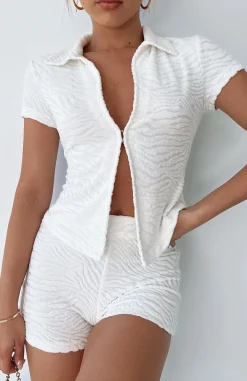 Shirts & Blouses | White Fox Boutique So Tempted Terry Top white