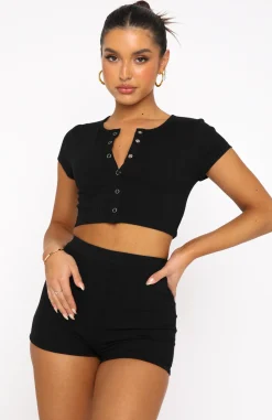 Shorts | White Fox Boutique So You Remember Ribbed Booty Shorts black