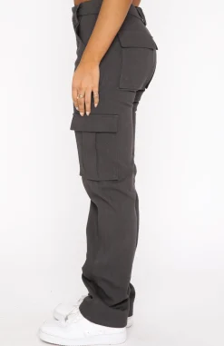 Pants | White Fox Boutique Someone To You Cargo Pants Charcoal grey