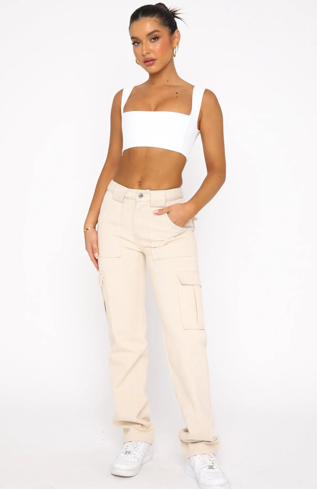 Pants | White Fox Boutique Someone To You Cargo Pants Cream white