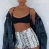 Shorts | White Fox Boutique Something In The Air Booty Shorts Snake white