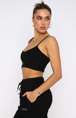 Shirts & Blouses | White Fox Boutique Something Special Waffle Crop black