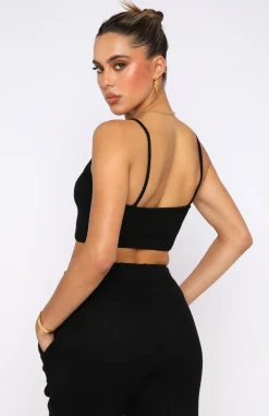 Shirts & Blouses | White Fox Boutique Something Special Waffle Crop black