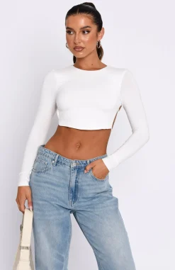 Shirts & Blouses | White Fox Boutique Sort It Out Long Sleeve Crop white