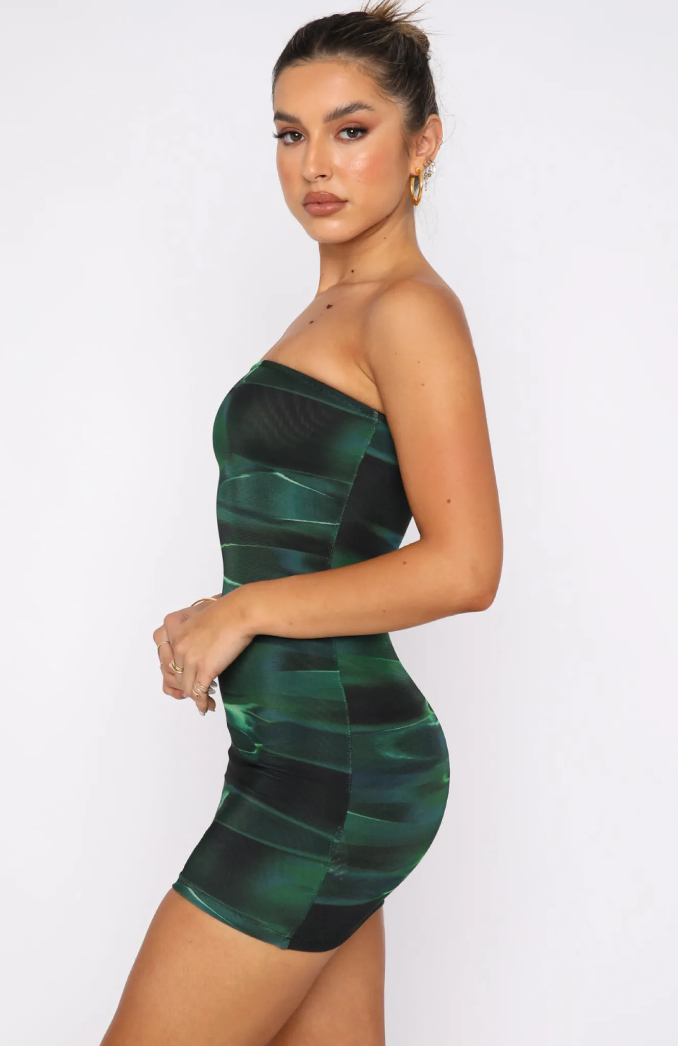 Restocked | White Fox Boutique Spark The Passion Mini Dress Distortion green