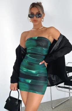 Restocked | White Fox Boutique Spark The Passion Mini Dress Distortion green