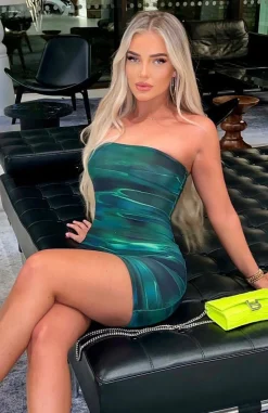 Restocked | White Fox Boutique Spark The Passion Mini Dress Distortion green