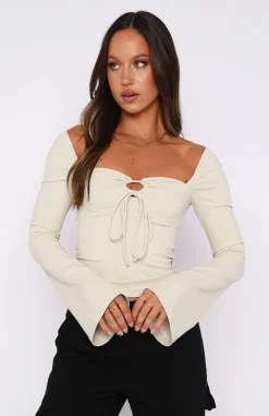 Shirts & Blouses | White Fox Boutique Spending Spree Long Sleeve Top Stone nude