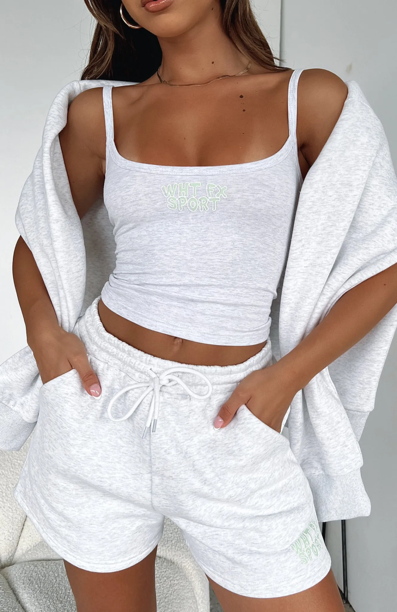 Shorts | White Fox Boutique Sport Series Lounge Shorts Marle grey