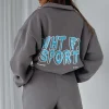 Jackets & Blazers | White Fox Boutique Sport Series Zip Front Sweater Charcoal grey