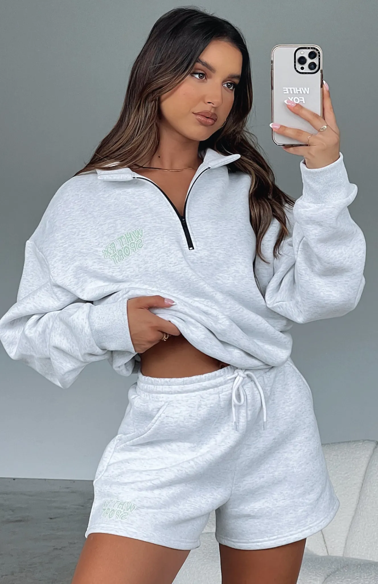 Jackets & Blazers | White Fox Boutique Sport Series Zip Front Sweater Marle grey