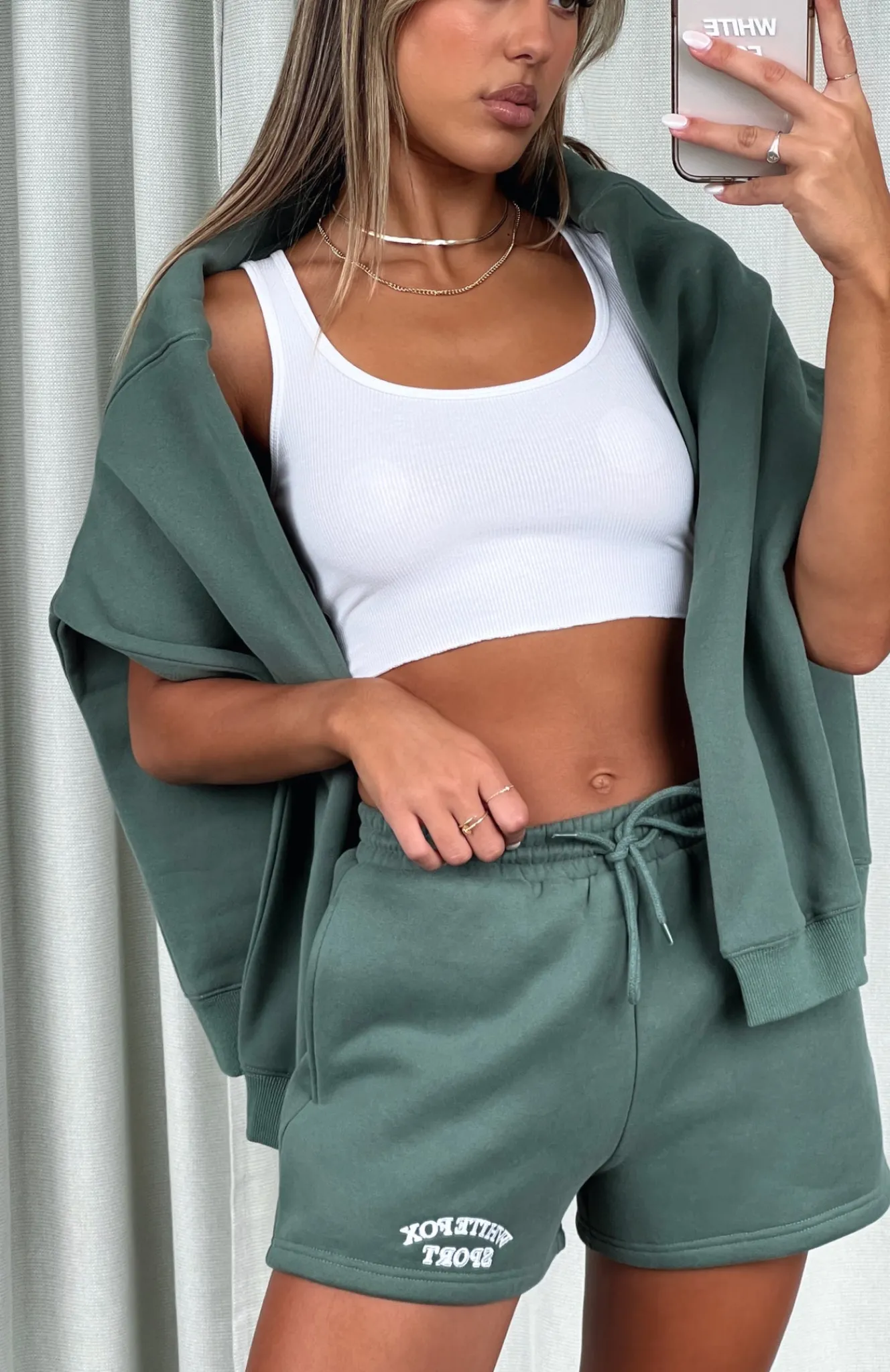 Shorts | White Fox Boutique Sports Edition Lounge Shorts Dusty Olive green