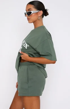 Shorts | White Fox Boutique Sports Edition Lounge Shorts Dusty Olive green