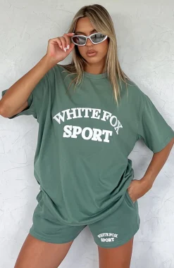 Shirts & Blouses | White Fox Boutique Sports Edition Oversized Tee Dusty Olive green