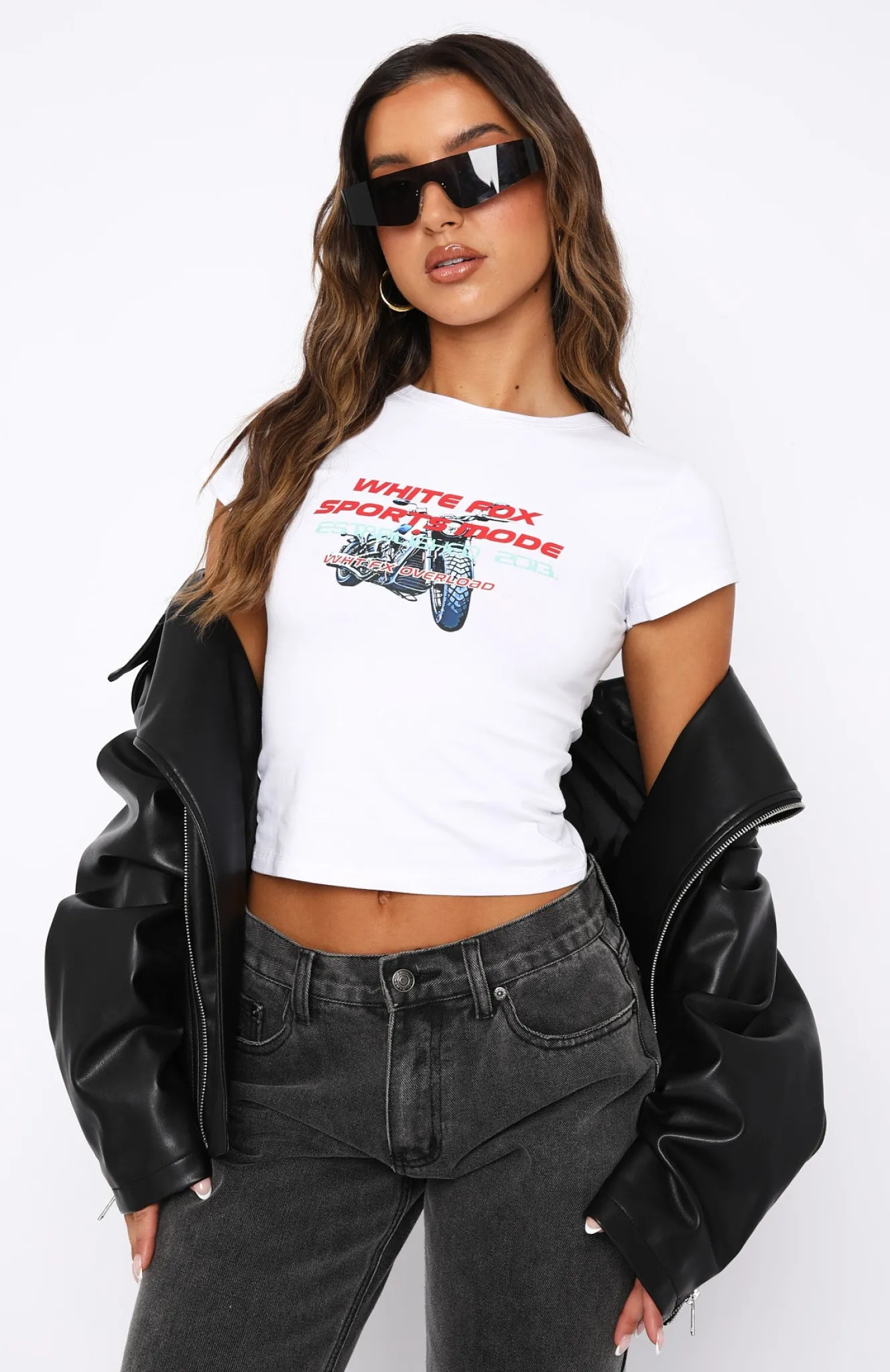 Shirts & Blouses | White Fox Boutique Sports Mode Baby Tee white