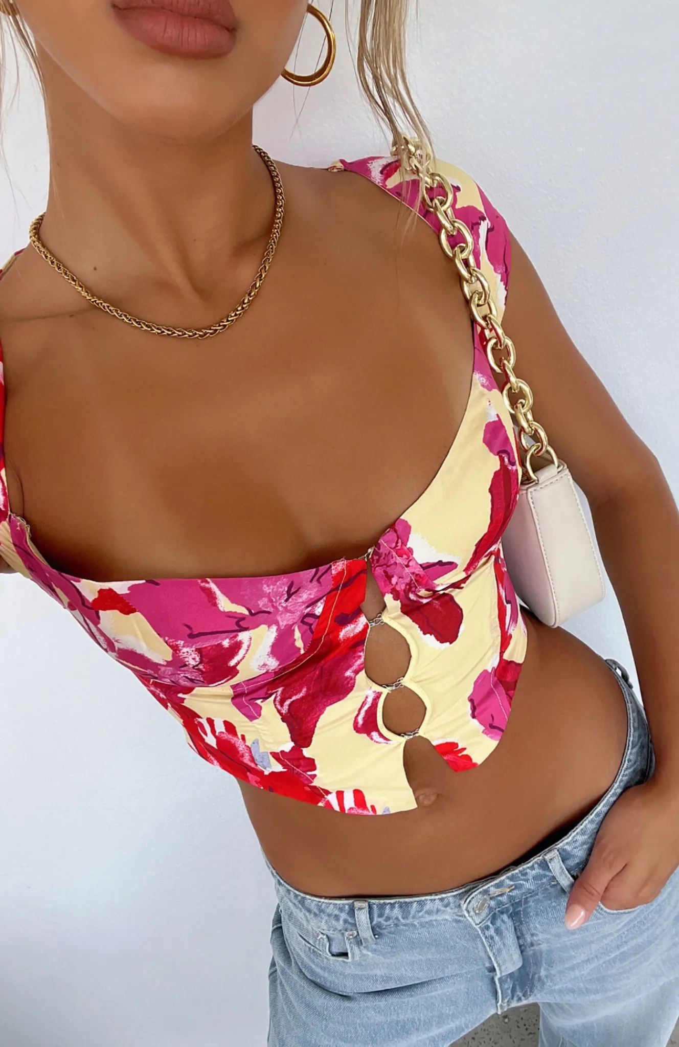 Shirts & Blouses | White Fox Boutique Spring Fling Bustier Lemon Wildflower multi