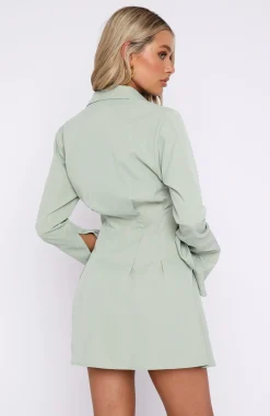 Long Sleeve Dresses | White Fox Boutique Stay The Night Long Sleeve Mini Dress Sage green
