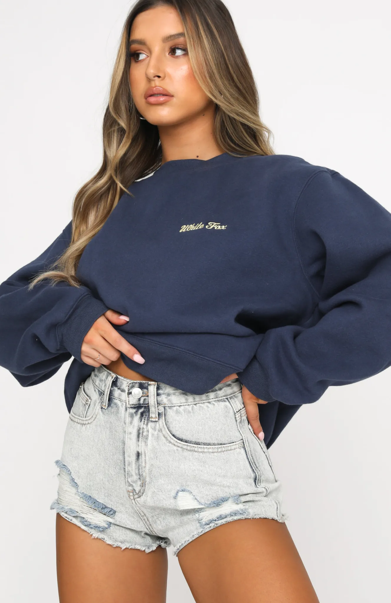 Jackets & Blazers | White Fox Boutique Steal Your Heart Oversized Sweater Navy blue