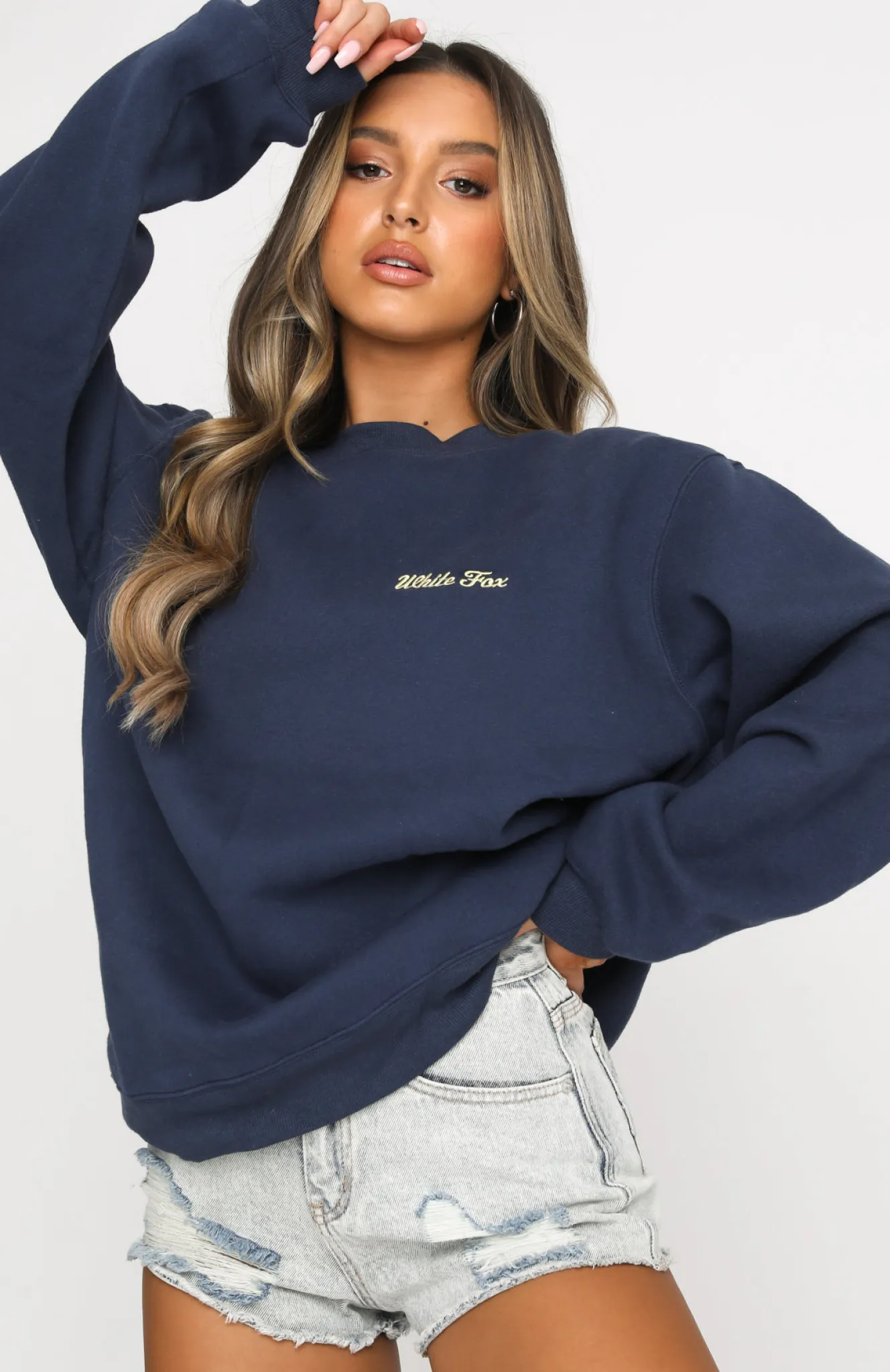 Jackets & Blazers | White Fox Boutique Steal Your Heart Oversized Sweater Navy blue