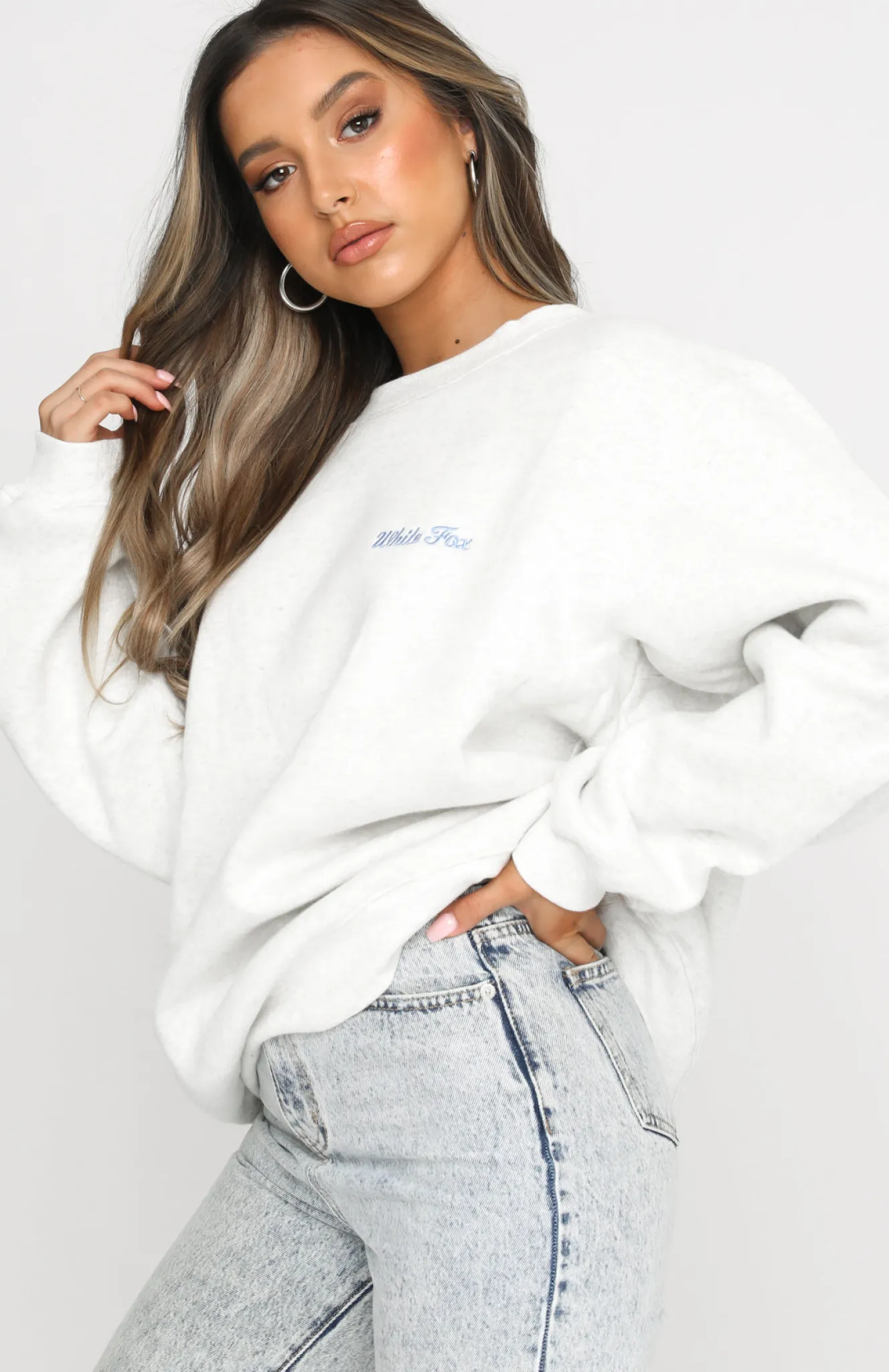 Jackets & Blazers | White Fox Boutique Steal Your Heart Oversized Sweater Marle grey