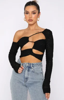 Shirts & Blouses | White Fox Boutique Step Aside Long Sleeve Crop black