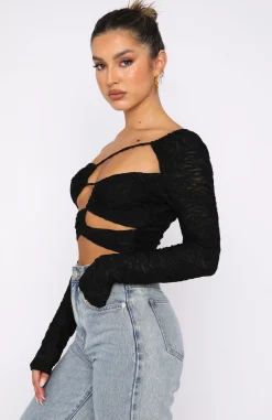 Shirts & Blouses | White Fox Boutique Step Aside Long Sleeve Crop black