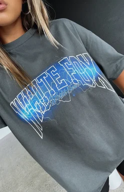 Restocked | White Fox Boutique Step It Up Oversized Tee Charcoal grey
