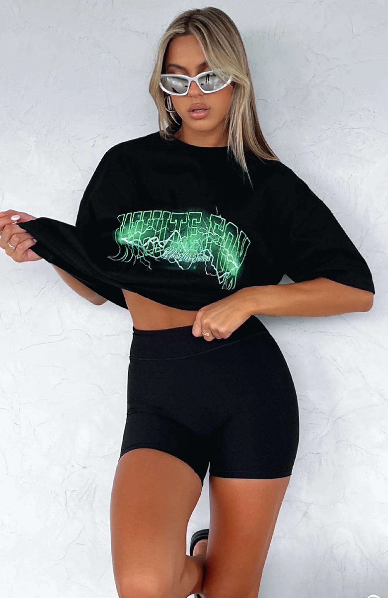 Restocked | White Fox Boutique Step It Up Oversized Tee black