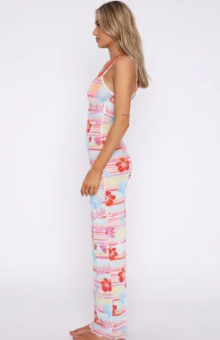 Maxi Dresses | White Fox Boutique Still Waiting Mesh Maxi Dress Tropical Horizon multi