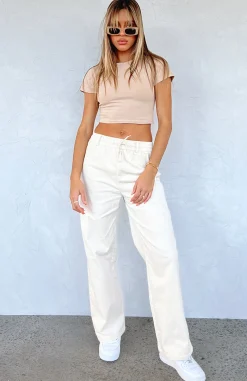 Pants | White Fox Boutique Stop Trying Cord Pants Cream white