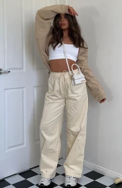 Pants | White Fox Boutique Stop Trying Cord Pants Cream white