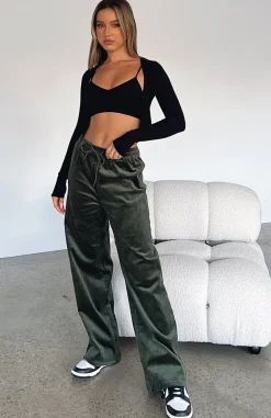 Pants | White Fox Boutique Stop Trying Cord Pants Khaki green