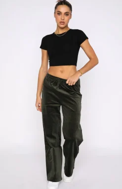 Pants | White Fox Boutique Stop Trying Cord Pants Khaki green
