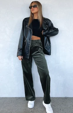 Pants | White Fox Boutique Stop Trying Cord Pants Khaki green