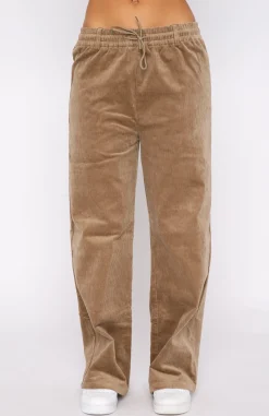 Pants | White Fox Boutique Stop Trying Cord Pants Mocha brown