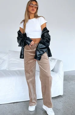Pants | White Fox Boutique Stop Trying Cord Pants Mocha brown