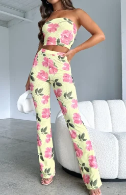 Pants | White Fox Boutique Summer In The City Pants Lemon Rose yellow