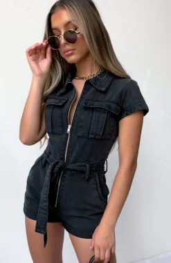 Restocked | White Fox Boutique Summer Of Love Playsuit Acid black
