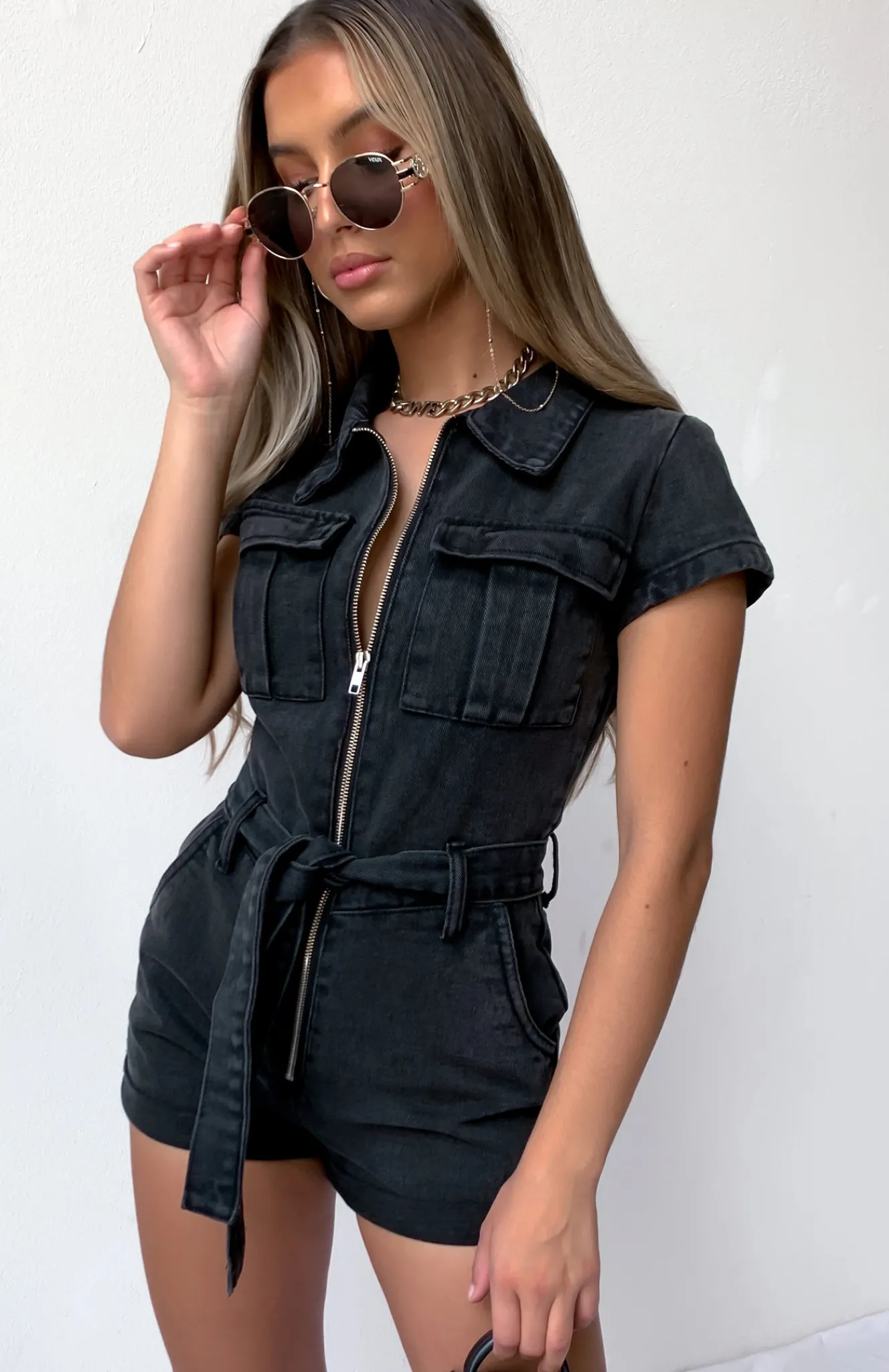 Restocked | White Fox Boutique Summer Of Love Playsuit Acid black