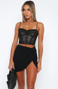 Restocked | White Fox Boutique Sunset Views Mini Skirt black