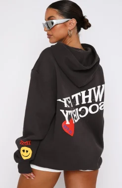 Jackets & Blazers | White Fox Boutique System Overload Oversized Hoodie Charcoal grey