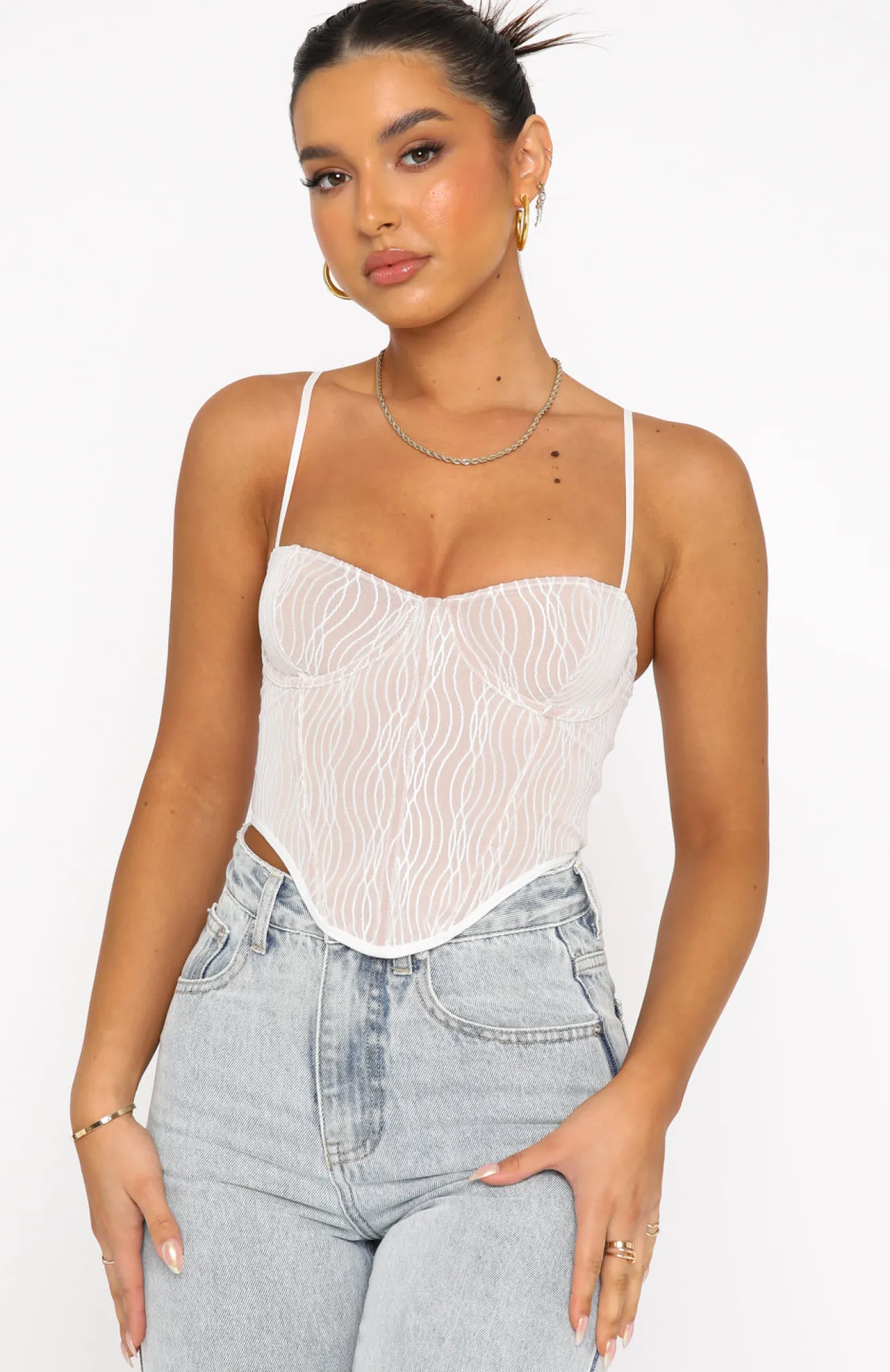 Shirts & Blouses | White Fox Boutique Take A Chance Bustier white