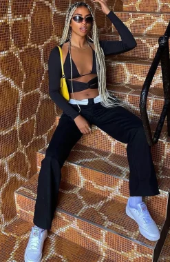 Pants | White Fox Boutique Take Caution Pants black
