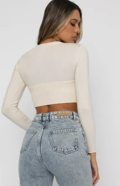 Shirts & Blouses | White Fox Boutique Take Me Higher Long Sleeve Crop Beige nude
