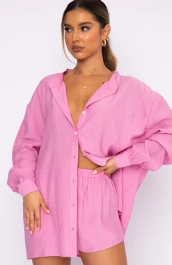 Resort Wear | White Fox Boutique Take Me Out Shirt pink