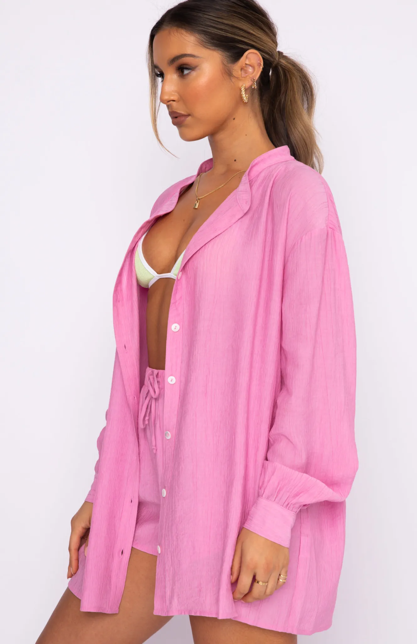 Resort Wear | White Fox Boutique Take Me Out Shirt pink