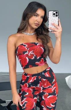 Shirts & Blouses | White Fox Boutique Take Notice Strapless Crop Wildflower black
