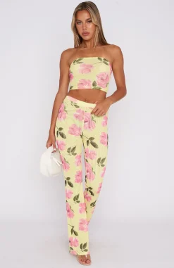 Shirts & Blouses | White Fox Boutique Take Notice Strapless Crop Lemon Rose yellow